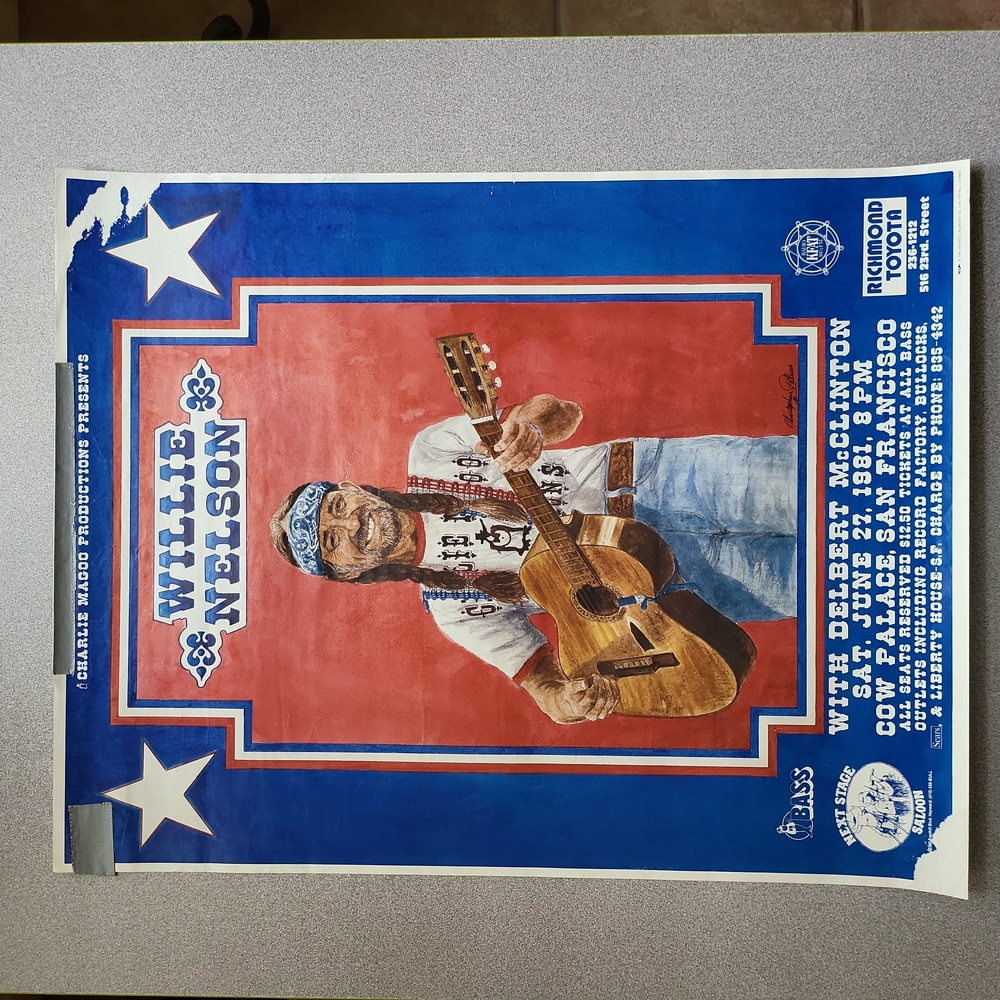 Willie Nelson Concert Flyer Cow Palace San Francisco June 27th 1981